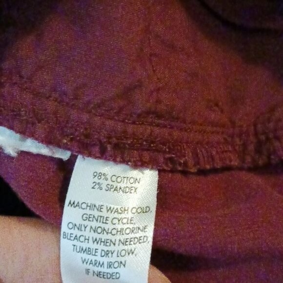 Loft Womens Size 4 Super Skinny Pants Burgundy Stretch Velour Mid Rise - Picture 7 of 7